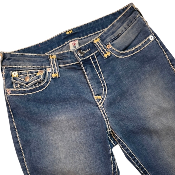 True Religion Ricky Super T Jeans 30 Flap Pocket Thick Stitch Y2K Denim - Picture 3 of 12